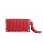 Portefeuilles Porte-Monnaie Lancel Tiered Calfskin Sphere Zip-Around Rouge